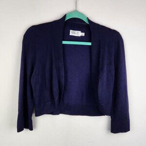 Eliza J Purple Cropped Open Bolero Cardigan Sweater sz S